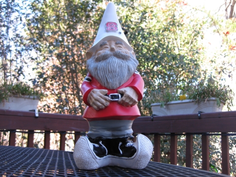 NC State yard gnome (back deck)