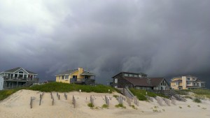 Dark clouds over the dune
