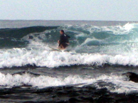 Jason catches a wave at Playa Negra
